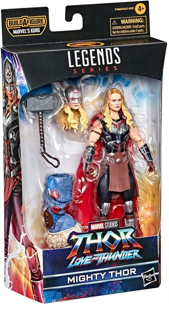 Marvel Hasbro Legends Thor: Love and Thunder 15 cm große Mighty Thor Action-Figur, 4 Accessoires, 1 Build-A-Figure Element