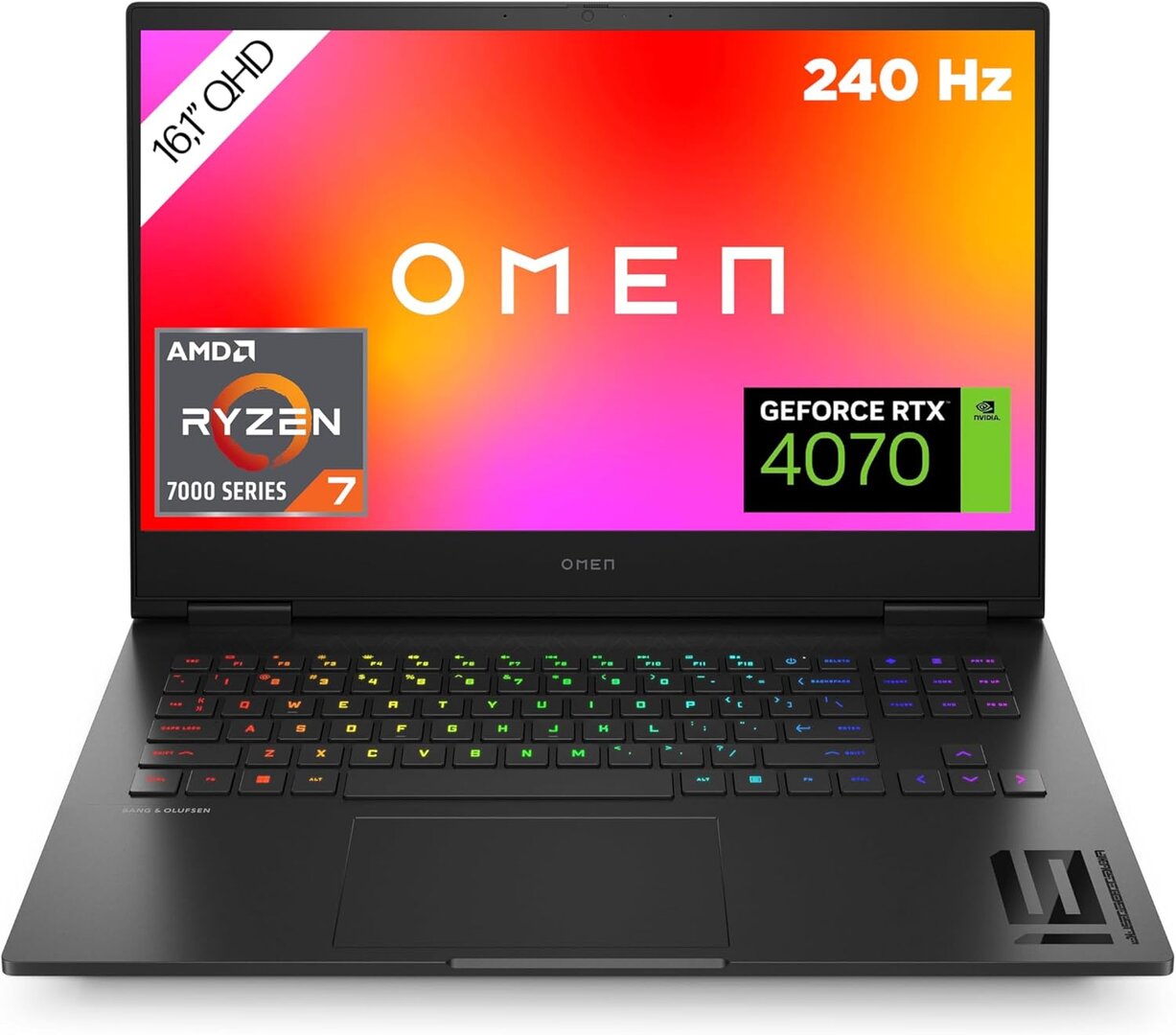 HP Omen Gaming Laptop | 16,1" QHD 240Hz Display | AMD Ryzen 7-7840HS | 32 GB DDR5 RAM | 1 TB SSD | NVIDIA GeForce RTX 4070 | Windows 11 Home